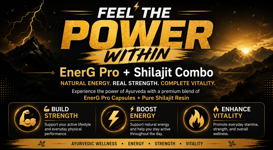 EnerG Pro + Shilajit Combo: The Ultimate Ayurvedic Energy & Vitality Solution - Shivakam Store