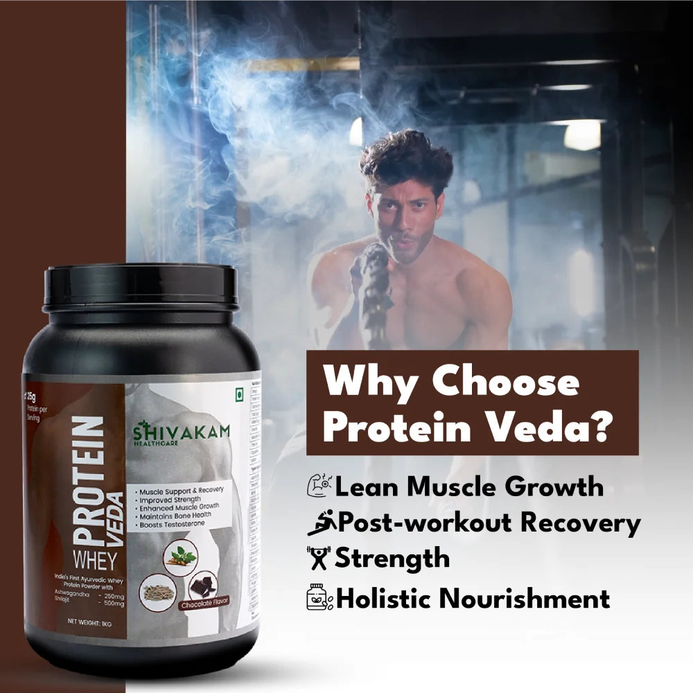 India's First Ayurvedic Whey Protein Powder for Men | Boost Strength, Stamina & Muscle Recovery | Natural Energy & Hormonal Support | BCAA, Shilajit & Ashwagandha (2 Packs)