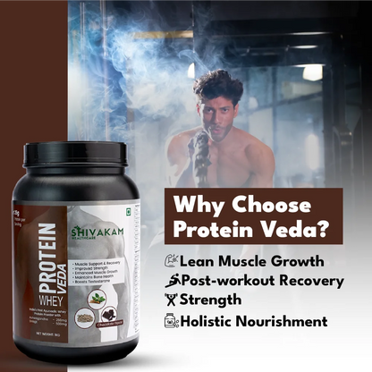 India's First Ayurvedic Whey Protein Powder for Men | Boost Strength, Stamina & Muscle Recovery | Natural Energy & Hormonal Support | BCAA, Shilajit & Ashwagandha (2 Packs)