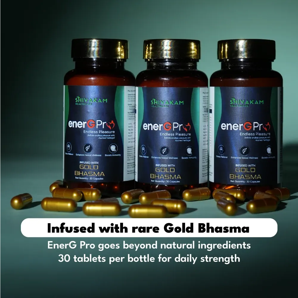EnerGPro Ayurvedic Health Supplement with Shilajit, Ashwagandha, Gold Bhasma for Energy, Immunity and Stamina (1 Pack)