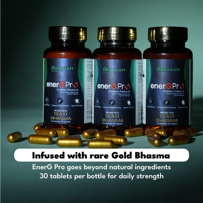 EnerGPro Ayurvedic Health Supplement with Shilajit, Ashwagandha, Gold Bhasma for Energy, Immunity and Stamina (1 Pack)