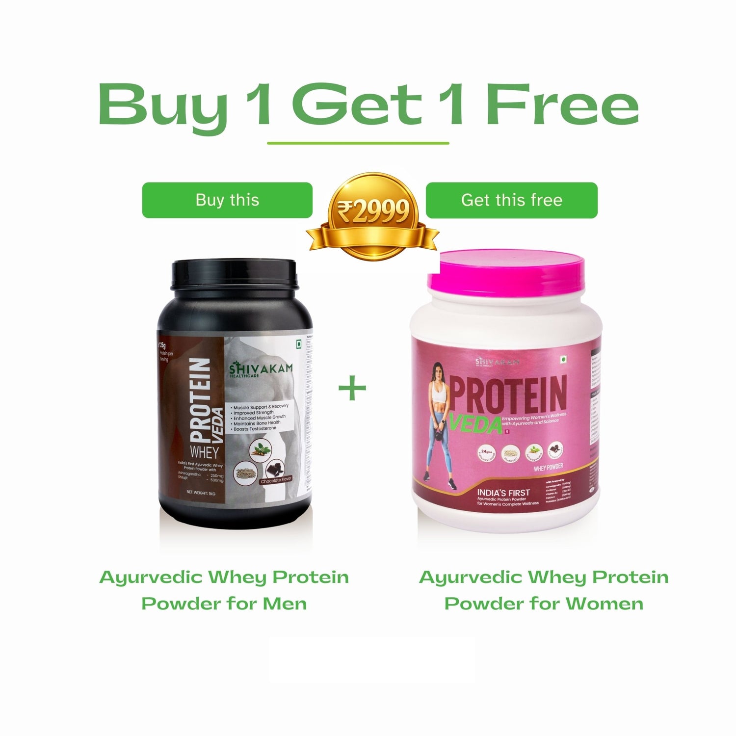 Protein Veda Men + Protein Veda Women Combo (1 Pack Each) - Shivakam Store