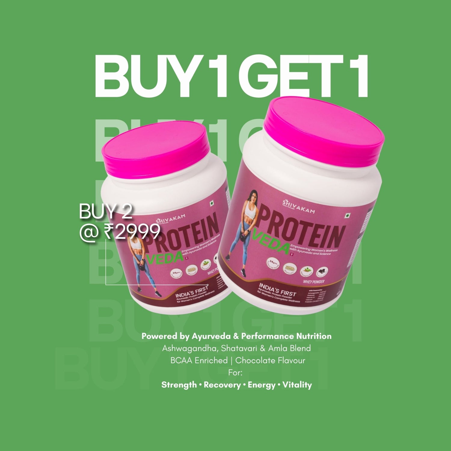 Protein Veda Women BOGO — Ayurvedic Whey Protein (1+1 Pack) - Shivakam Store