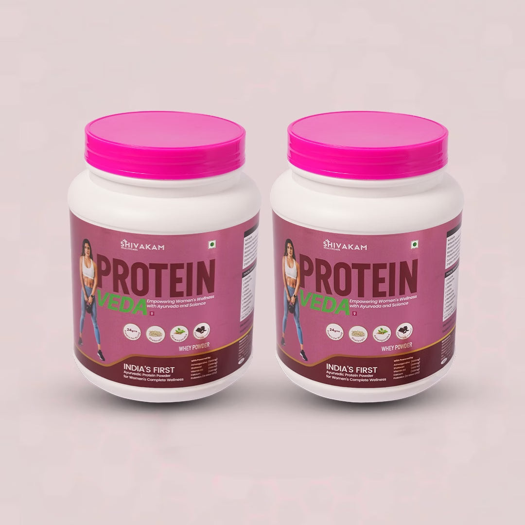 India's First Ayurvedic Whey Protein Powder for Women | Ashwagandha, Shatavari & Amla | BCAA Supplement | Chocholate Flavour | Supports Vitality, Muscle Recovery, Strength & Energy | 1KG | 28 Serving (2 Packs)