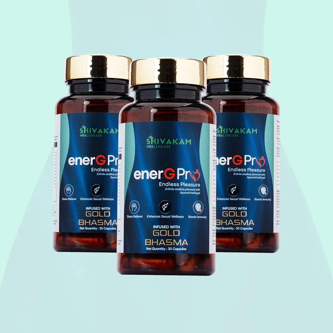 EnerGPro Ayurvedic Health Supplement with Shilajit, Ashwagandha, Gold Bhasma for Energy, Immunity and Stamina (3 Packs)