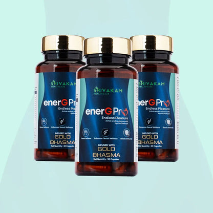 EnerGPro Ayurvedic Health Supplement with Shilajit, Ashwagandha, Gold Bhasma for Energy, Immunity and Stamina (3 Packs)