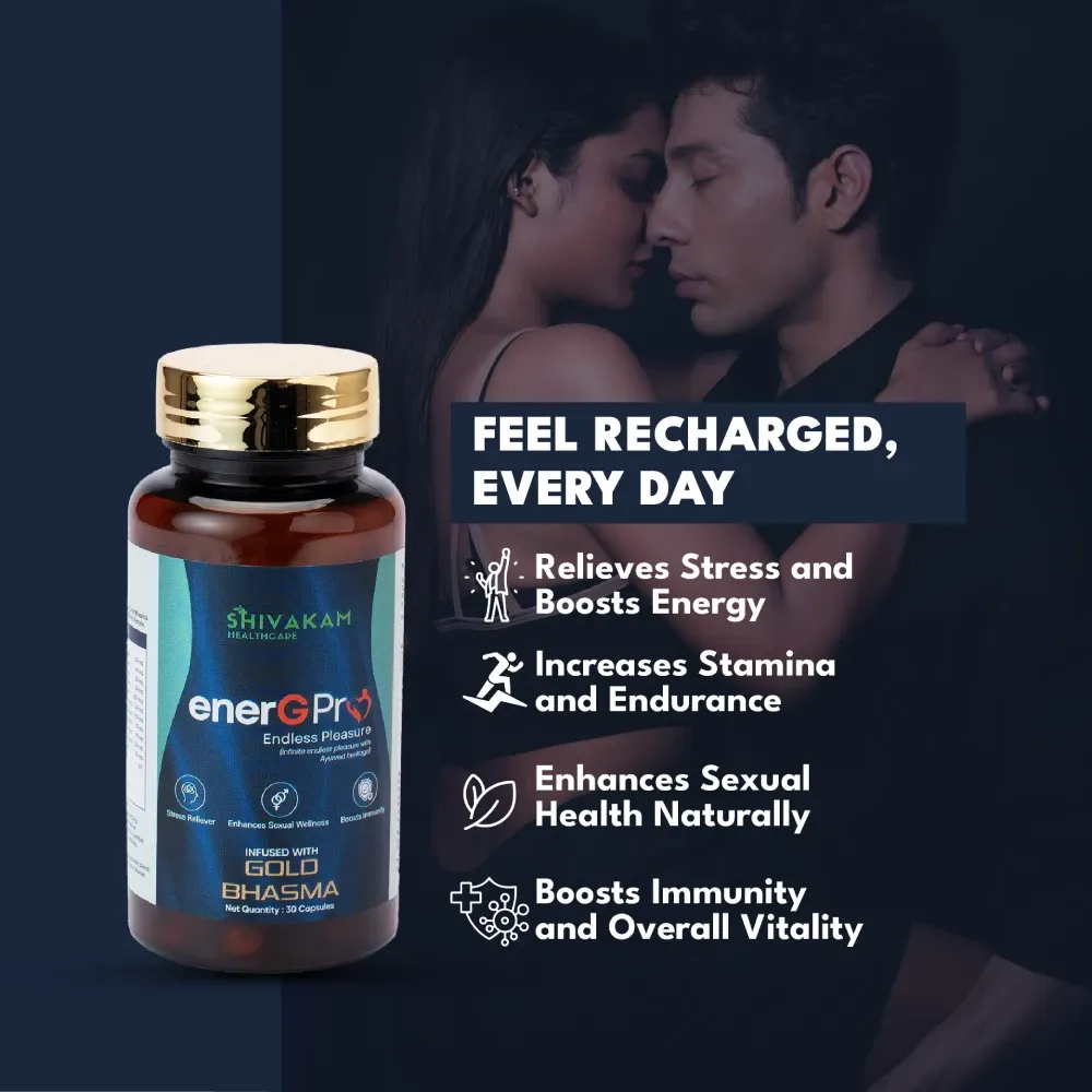 EnerGPro Ayurvedic Health Supplement with Shilajit, Ashwagandha, Gold Bhasma for Energy, Immunity and Stamina (1 Pack)