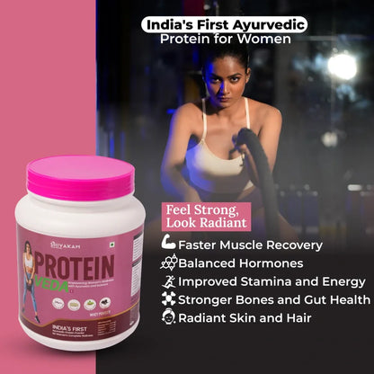 India's First Ayurvedic Whey Protein Powder for Women | Ashwagandha, Shatavari & Amla | BCAA Supplement | Chocholate Flavour | Supports Vitality, Muscle Recovery, Strength & Energy | 1KG | 28 Serving (1 Pack)